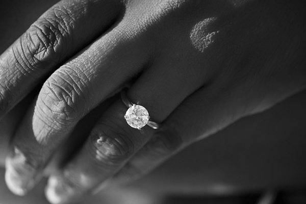 Sparkling solitaire diamond wedding ring -  photo by top Atlanta-based wedding photographer Scott Hopkins Photography